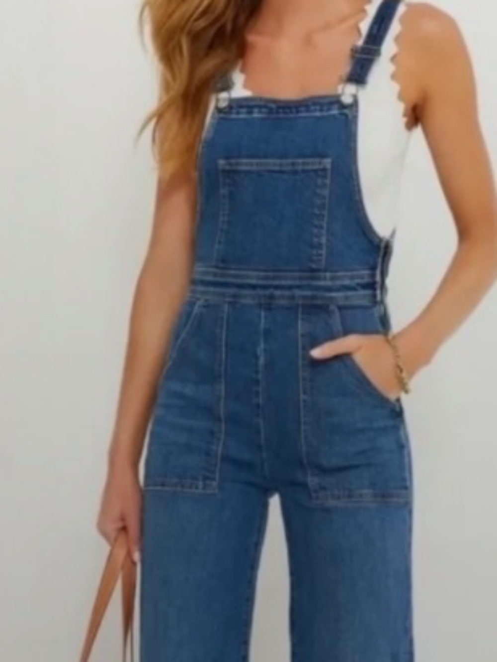 Rachel Roy Blue Denim Wide-Leg Jumpsuit